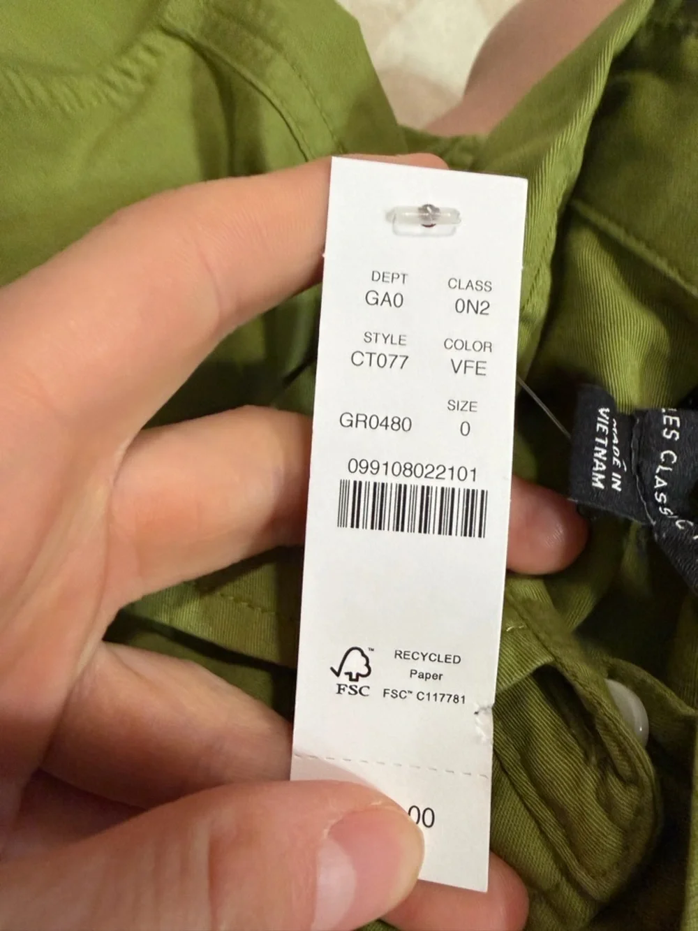 J crew Jules classic-fit shirt in garment dye vibrant fern
